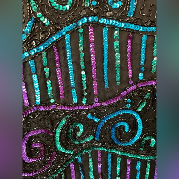 Vintage unique silk and sequins  beaded jacket - Picture 5 of 8